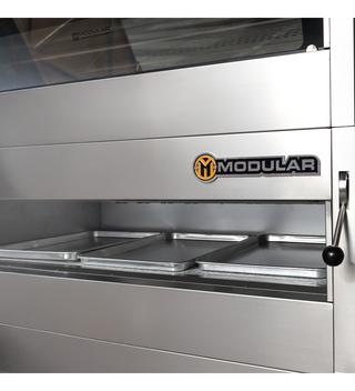HORNO DE PISO MODULAR 3 CÁMARAS 9 BANDEJAS 40X60 + CAMPANA + RACK 45 CM