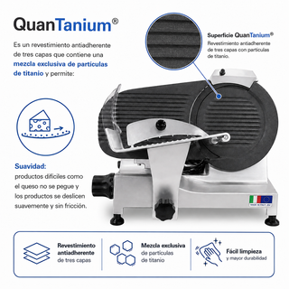 CORTAFIAMBRE GRAVITATORIA PROFESIONAL Ø250 CON CORREA Y QUANTANIUM®
