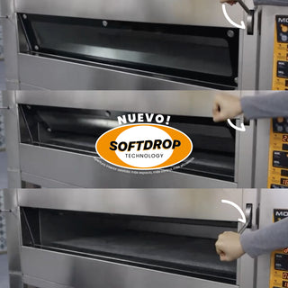 HORNO DE PISO MODULAR 2 CÁMARAS 6 BANDEJAS 40X60 CM + CAMPANA + RACK 75 CM