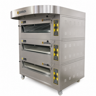 HORNO DE PISO MODULAR 3 CÁMARAS 9 BANDEJAS 40X60 + CAMPANA